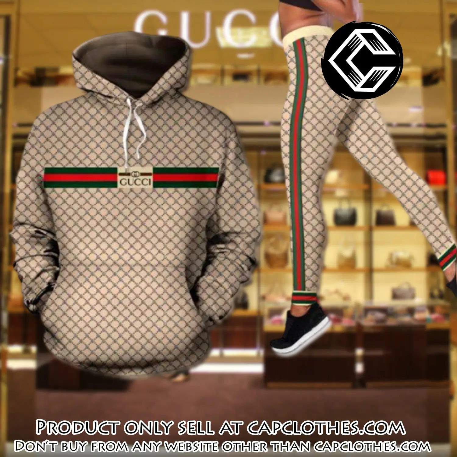 Gucci stripe hoodie legging set luxury for women vpm cc5133943
